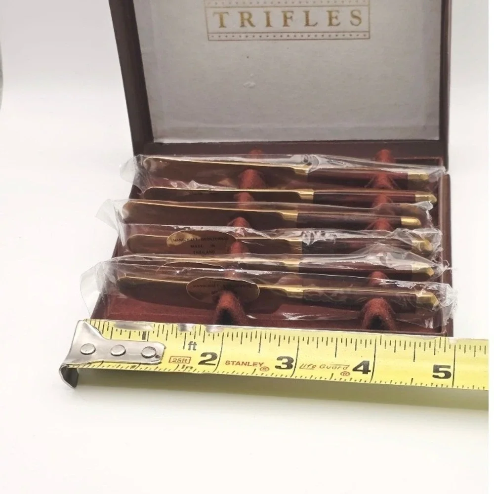 Vintage Thai Bronzeware Mini Knives / Butter Spreader‎ with Box MCM Collectible